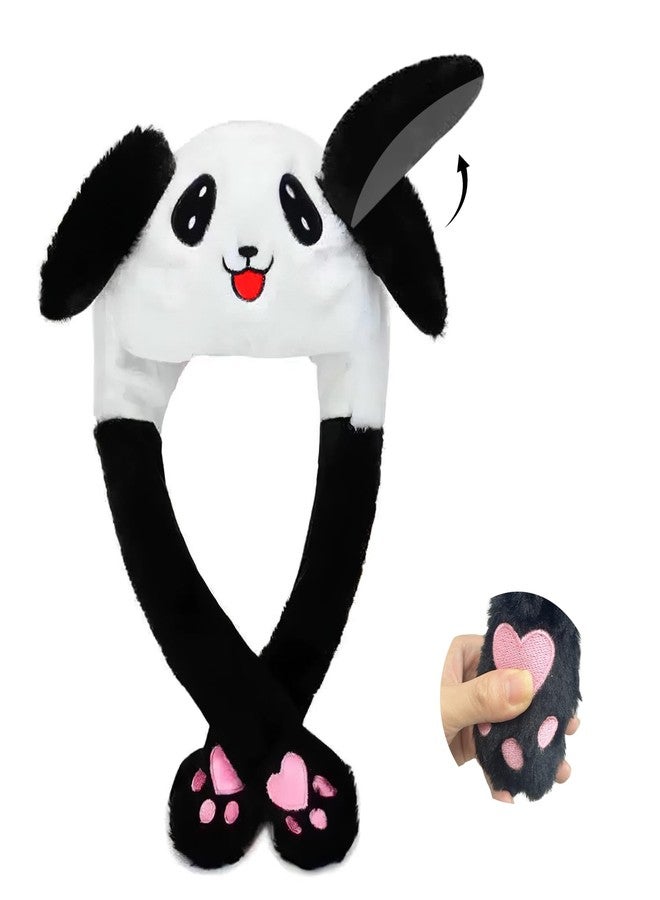 Flavizo Animal Hat with Ears Moving | Pressing Jumping Hat for Cosplay Party & Dress Up | Cute Panda Plush Headwear | Unique Panda Gifts for Women, Girls, Kids - Image 1